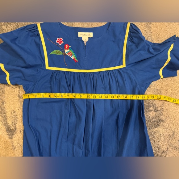 Bechamel Blue Dress with Embroidered Birds - Picture 6 of 9